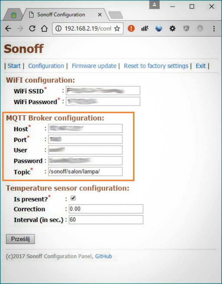 firmware do Sonoff AFE