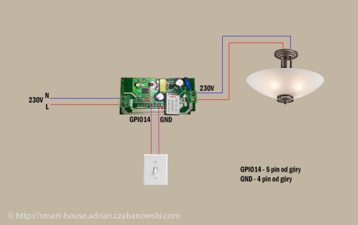 Schemat: jak podłączyć zewnętrzny przełącznik do Sonoff
